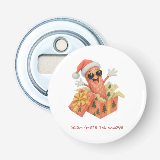 salami-iseer de feestdagen! button flesopener (Voorkant)