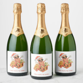 salami-iseer de feestdagen! sparkling wijnetiket