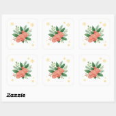 Salami Kerstmis Vierkante Sticker (Vel)