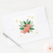 Salami Kerstmis Vierkante Sticker (Envelop)