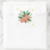 Salami Kerstmis Vierkante Sticker (Tas)