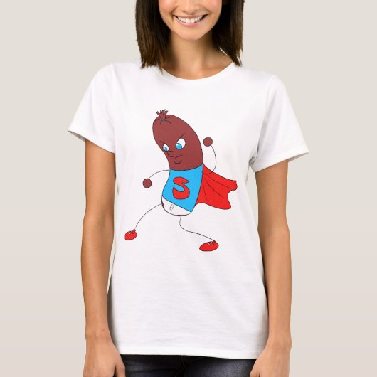 Salami Man Vrouw T-Shirt (Voorkant)