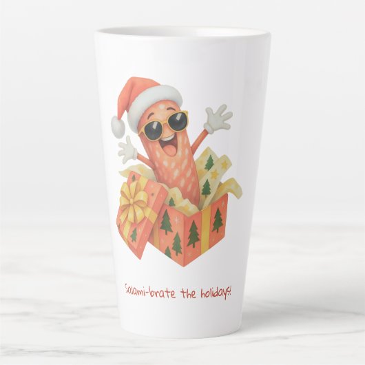 Salamibrade de feestdagen! latte mok (Voorkant)