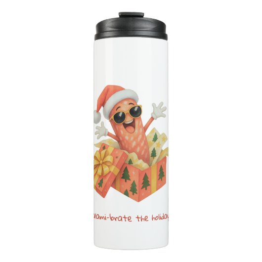 Salamibrade de feestdagen! thermosbeker (Voorkant)