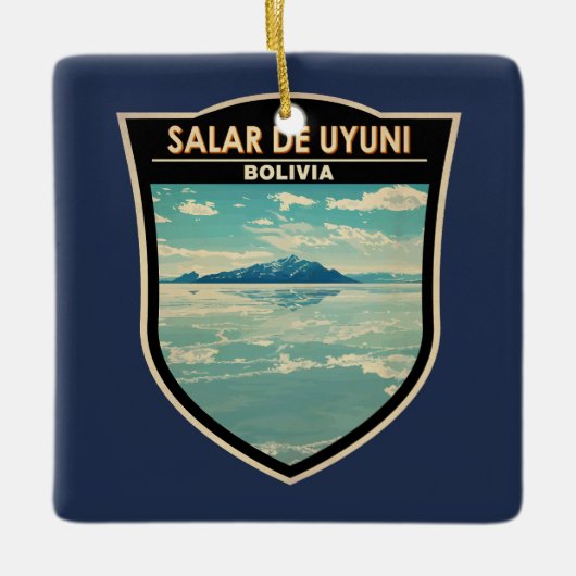 Salar de Uyuni Bolivia Reizen Kunst Badge Keramisch Ornament (Voorkant)
