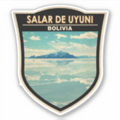 Salar de Uyuni Bolivia Reizen Kunst Badge Sticker (Voorkant)