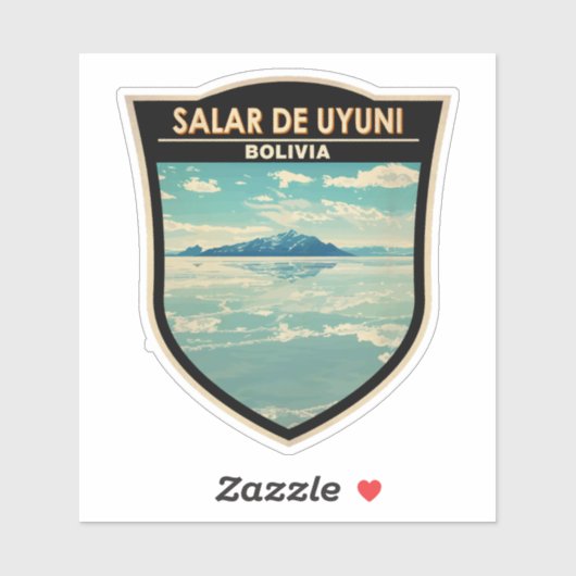 Salar de Uyuni Bolivia Reizen Kunst Badge Sticker (Vel)