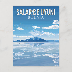 Salar de Uyuni Bolivia Reizen Kunst Vintage Briefkaart