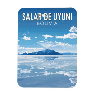 Salar de Uyuni Bolivia Reizen Kunst Vintage Magneet