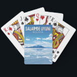 Salar de Uyuni Bolivia Reizen Kunst Vintage Pokerkaarten<br><div class="desc">Salar de Uyuni in een vectorkunststijl. Salar de Uyuni,  te midden van de Andes in het zuidwesten van Bolivia,  is 's werelds grootste zoutvlakte.</div>