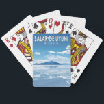 Salar de Uyuni Bolivia Reizen Kunst Vintage Pokerkaarten<br><div class="desc">Salar de Uyuni in een vectorkunststijl. Salar de Uyuni, te midden van de Andes in het zuidwesten van Bolivia, is 's werelds grootste zoutvlakte.</div>