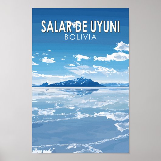 Salar de Uyuni Bolivia Reizen Kunst Vintage Poster (Voorkant)