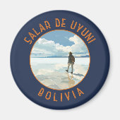 Salar de Uyuni Bolivia Retro Noodcirkel Magneet (Voorkant)