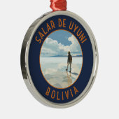 Salar de Uyuni Bolivia Retro Noodcirkel Metalen Ornament (Rechts)