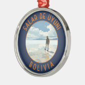 Salar de Uyuni Bolivia Retro Noodcirkel Metalen Ornament (Links)
