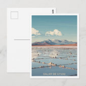 Salar de Uyuni Bolivia Vintage Briefkaart (Voorkant / Achterkant)