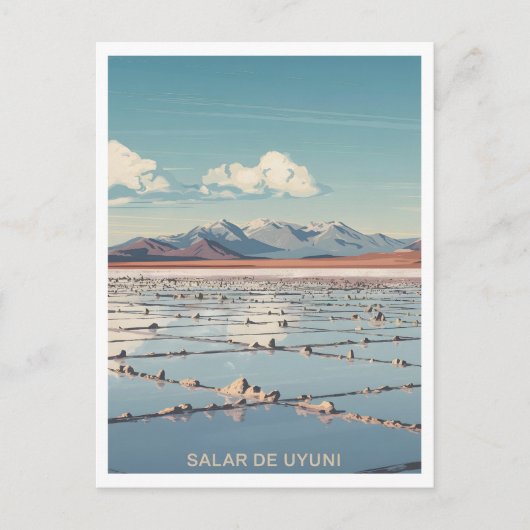 Salar de Uyuni Bolivia Vintage Briefkaart (Voorkant)