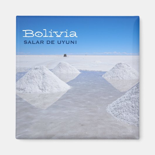 Salar de Uyuni zout flats tekst magneet (Voorkant)