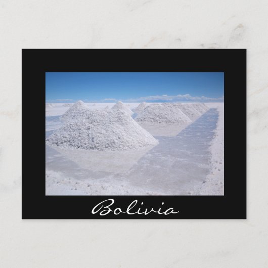 Salar de Uyuni zout piloten briefkaart zwarte gren (Voorkant)