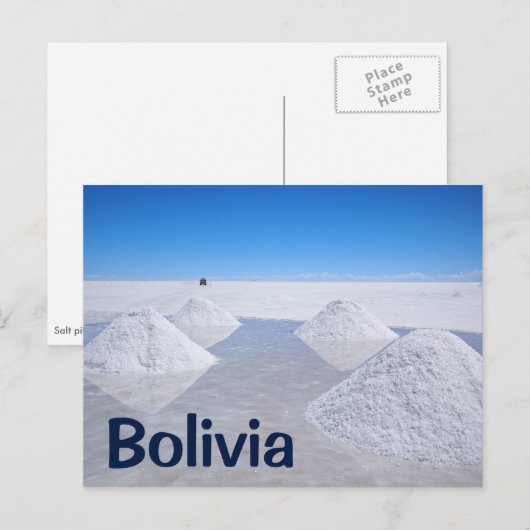 Salar de Uyuni zout platte tekst briefkaart (Voorkant / Achterkant)
