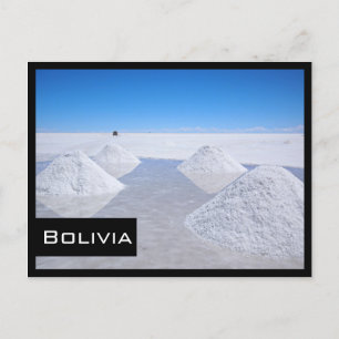Salar de Uyuni zout platte zwarte lijsten briefkaa Briefkaart