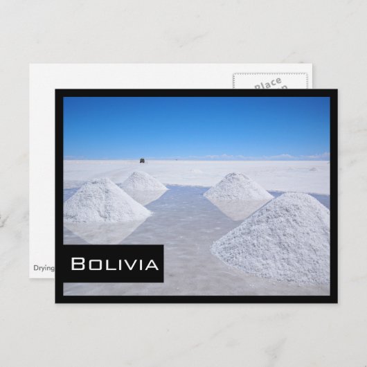 Salar de Uyuni zout platte zwarte lijsten briefkaa Briefkaart (Voorkant / Achterkant)