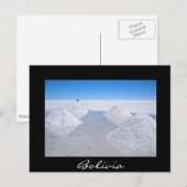 Salar de Uyuni zout vlakt zwart briefkaart af (Voorkant / Achterkant)