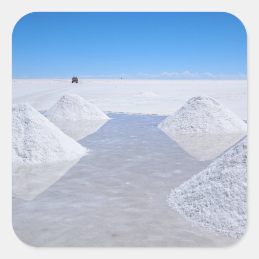 Salar de Uyuni zoutvlakten foto sticker (Voorkant)