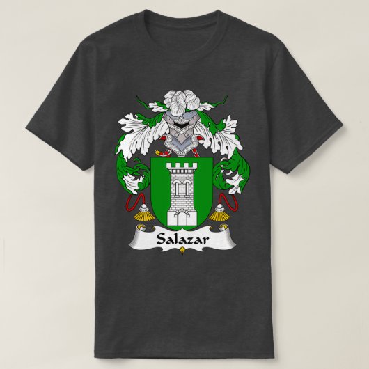 Salazar Coat of Arms Family Crest T-shirt (Design voorkant)