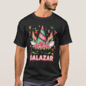 Salazar Rendier Eenhoorn Vrolijk Kerstfeest Santa  T-shirt (Voorkant)
