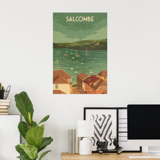 Salcombe Devon Reisposter Poster (Thuiskantoor)