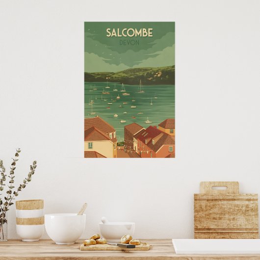 Salcombe Devon Reisposter Poster (Keuken)