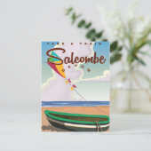 Salcombe, Devon Vintage Reisposter Briefkaart (Staand voorkant)