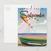 Salcombe, Devon Vintage Reisposter Briefkaart (Voorkant / Achterkant)