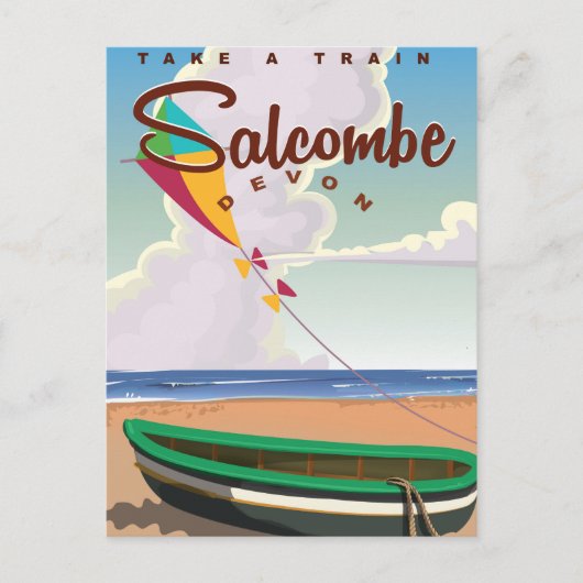 Salcombe, Devon Vintage Travel Poster Briefkaart (Voorkant)