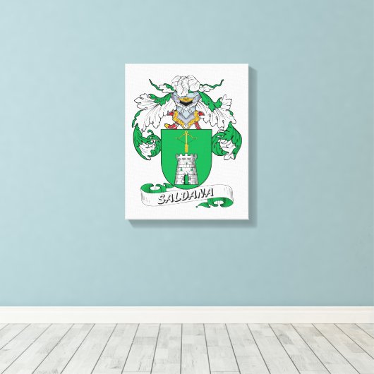 Saldana Family Crest Canvas Afdruk (Insitu (Houten vloer))