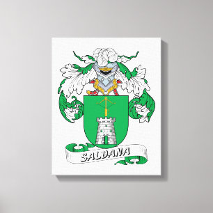 Saldana Family Crest Canvas Afdruk