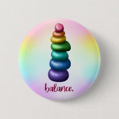 Saldo. Rainbow Stacking Rocks Pin Button (Voorkant)