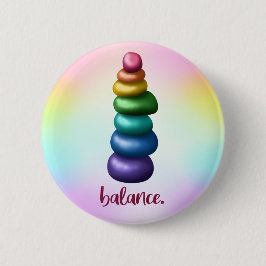 Saldo. Rainbow Stacking Rocks Pin Button