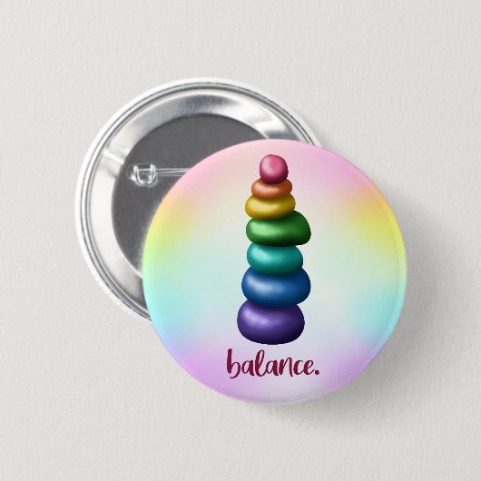 Saldo. Rainbow Stacking Rocks Pin Button (Voorkant /achterkant)