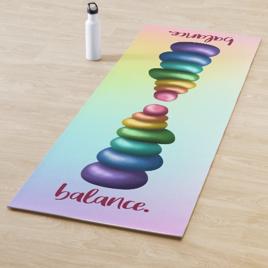 Saldo. Rainbow Stacking Rocks Yoga Mat (In situ)
