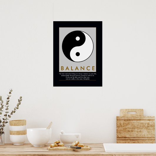 saldo yin yang quote poster (Keuken)