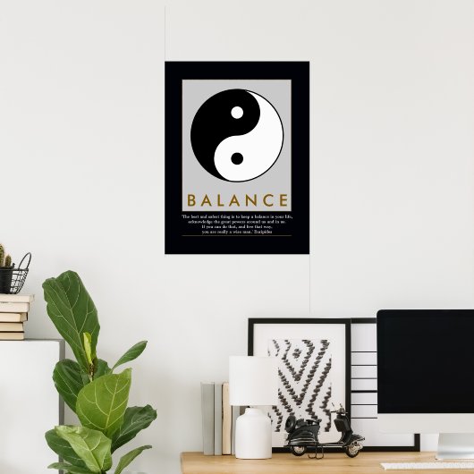 saldo yin yang quote poster (Thuiskantoor)