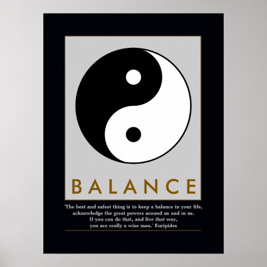 saldo yin yang quote poster (Voorkant)