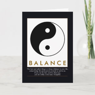 saldo yoga yin yang met citaat kaart