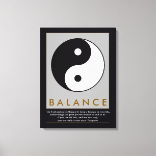Saldo Zen Yin-Yang Quote Canvas Afdruk