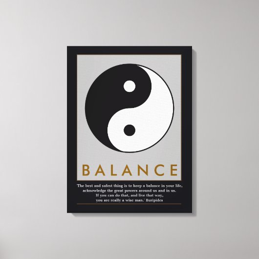 Saldo Zen Yin-Yang Quote Canvas Afdruk (Voorkant)