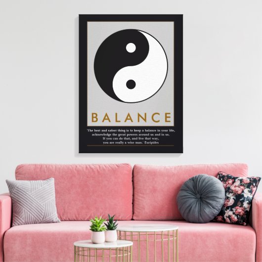 Saldo Zen Yin-Yang Quote Canvas Afdruk (Insitu (Woonkamer))