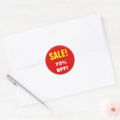 "SALE!" "75% KORTING!" Sale Ronde Sticker (Envelop)