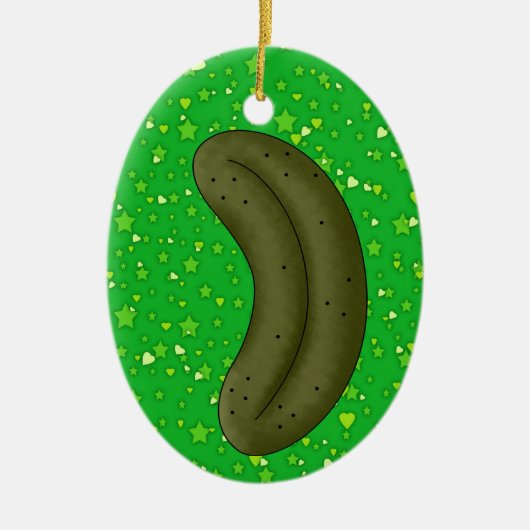 SALE Kerst Pickle Legend Keramisch Ornament (Voorkant)